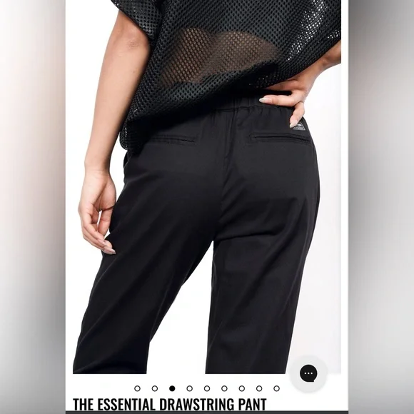 Wildfang Essential Drawstring Pants in Black size Small - Picture 7 of 7